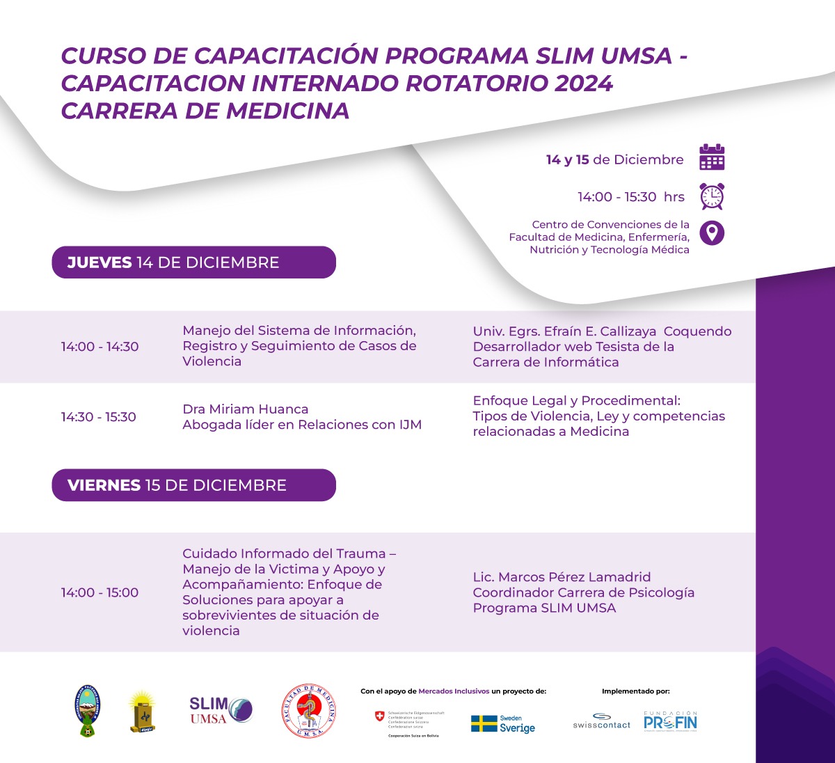 Programa SLIM UMSA 2024 - Presencial