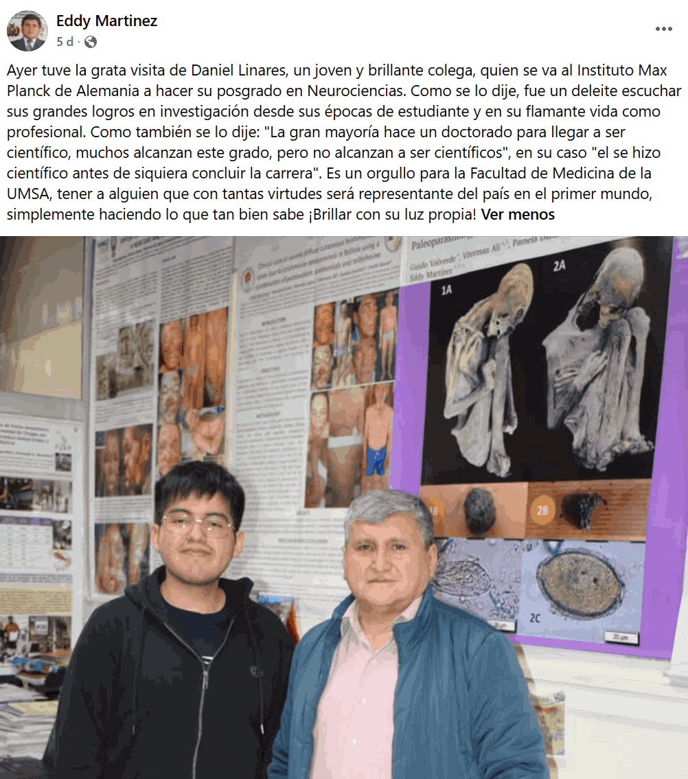 Publicación del Dr. Eddy Martínez sobre Daniel Linares