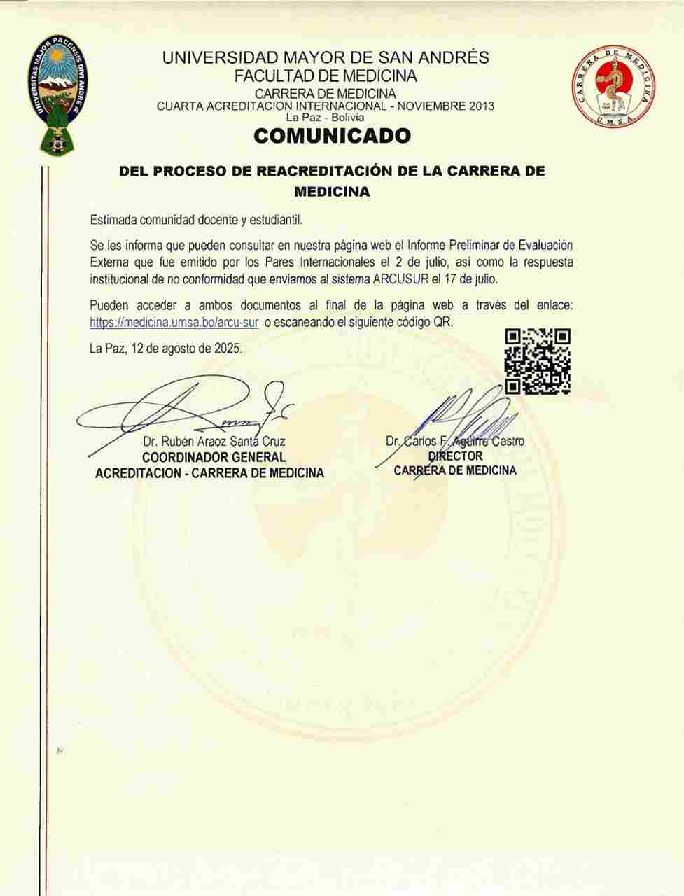 COMUNICADO